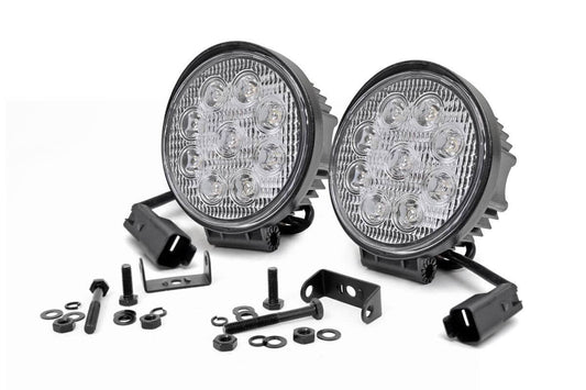 Rough Country 4 Inch Chrome Series LED Light | Round | Pair