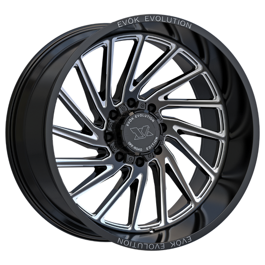 Evok EV505 Custom Wheel Gloss Black Milled Spokes