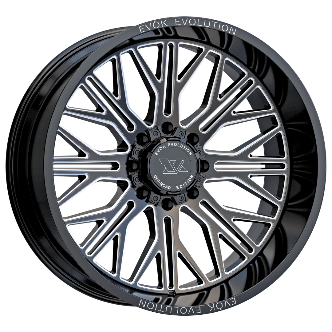 Evok EV506 Custom Wheel Gloss Black Milled Spokes