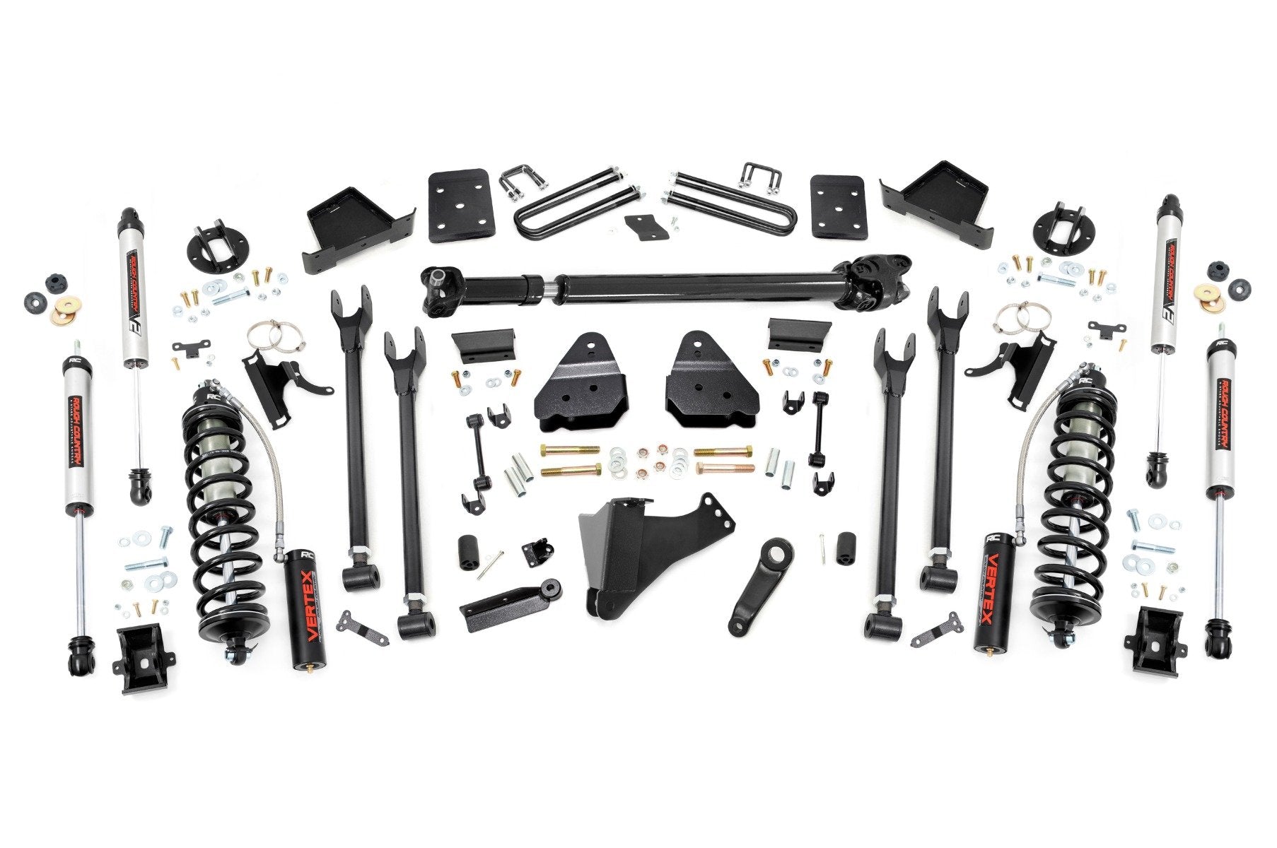 Rough Country 6 Inch Lift Kit  |  Diesel  |  4-Link  |  FR D/S  | C/O V2 | Ford F-250/F-350 Super Duty (17-22)