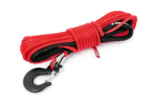 Rough Country Synthetic Rope | 1/4 Inch | 50 Ft  | Red