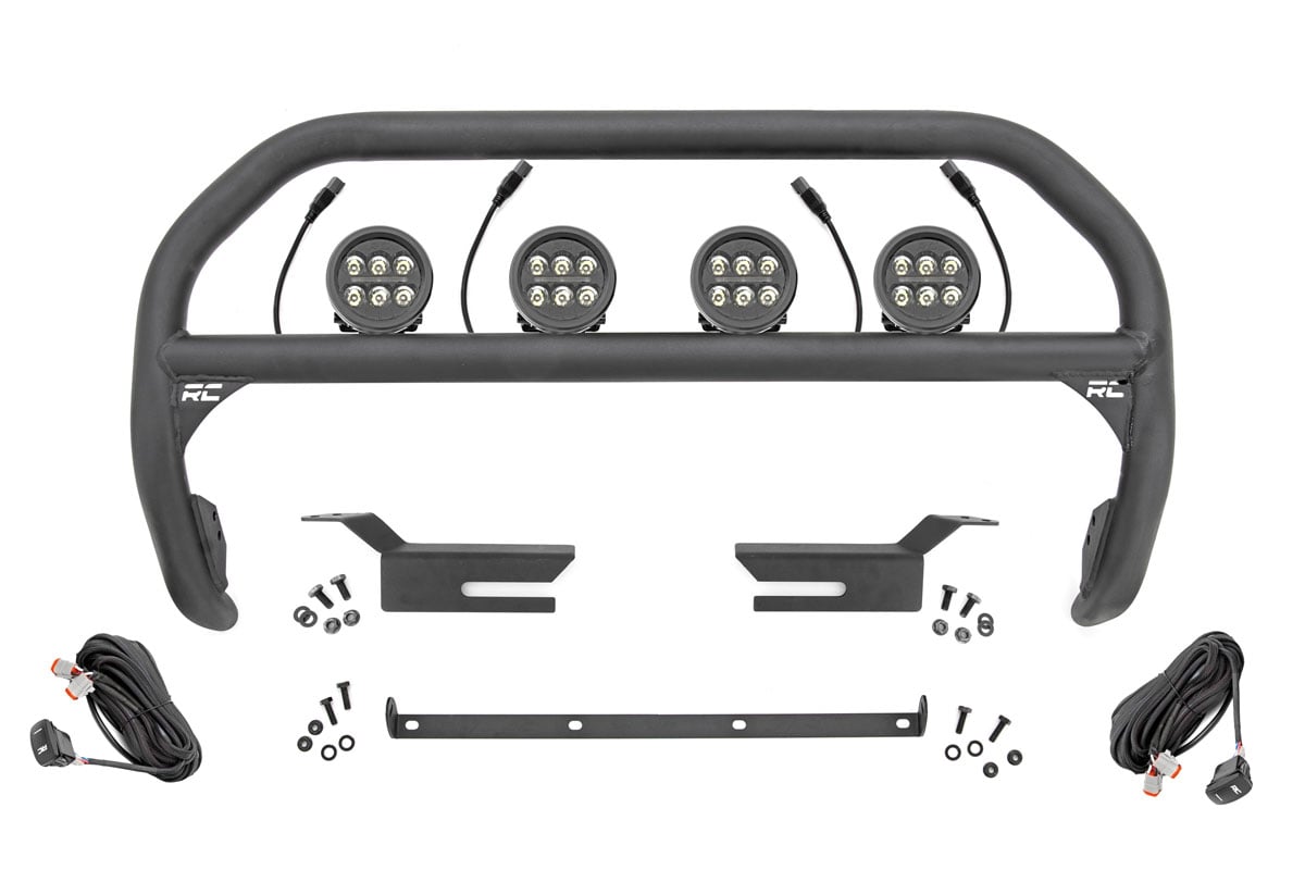 Rough Country Nudge Bar | 3.5 Inch Round Led (x4) | Ford Bronco 4WD (2021-2025)