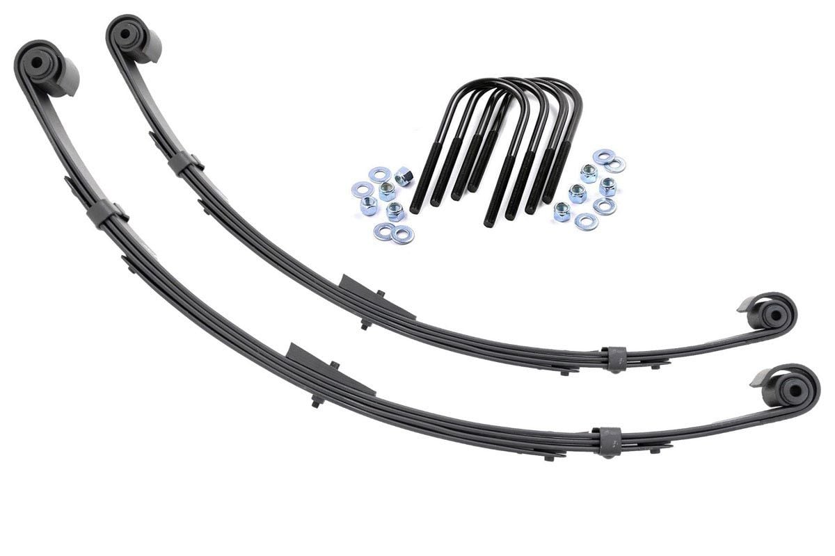Rough Country Rear Leaf Springs | Military Wrap | 4" Lift| Pair | Jeep Wrangler YJ (87-95)