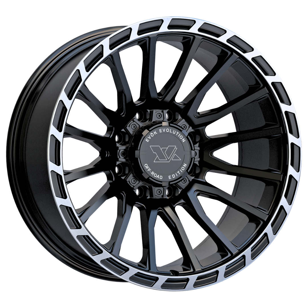 Evok EV601 Custom Wheel Gloss Black & Machined Ring