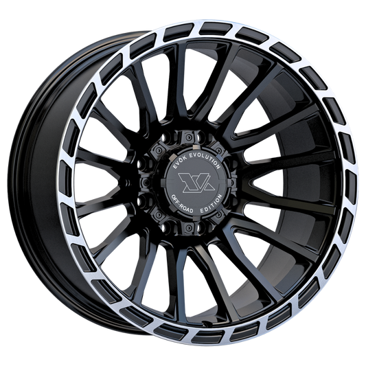 Evok EV601 Custom Wheel Gloss Black & Machined Ring