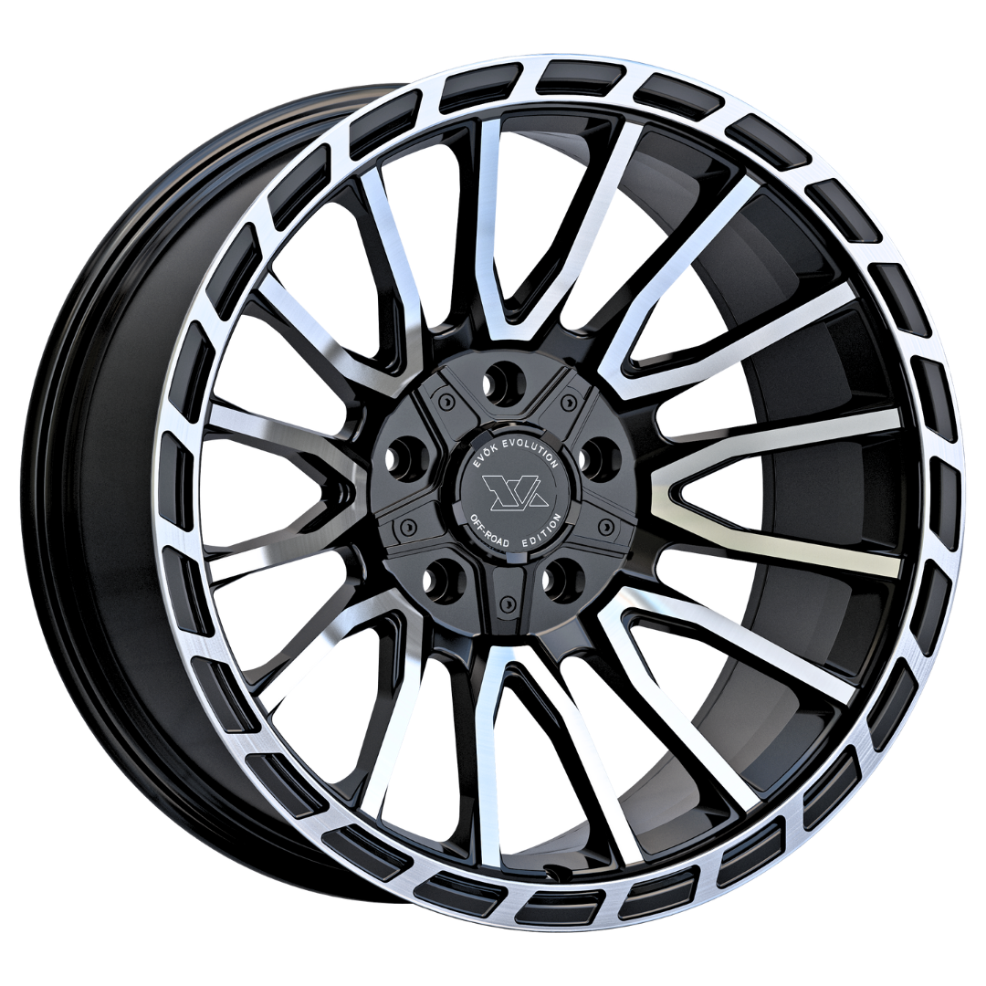 Evok EV601 Custom Wheel Gloss Black Machined Face & Ring