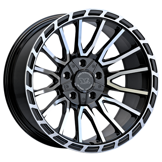 Evok EV601 Custom Wheel Gloss Black Machined Face & Ring