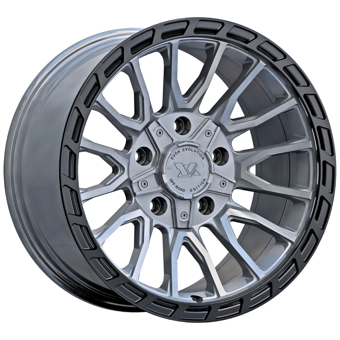 Evok EV601 Custom Wheel Gloss Gunmetal & Black Ring