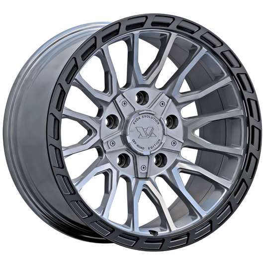 Evok EV601 Custom Wheel Gloss Gunmetal & Black Ring