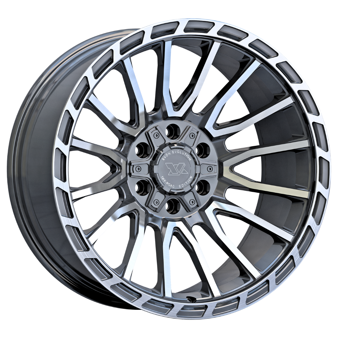 Evok EV601 Custom Wheel Gloss Gunmetal Machined Face & Ring