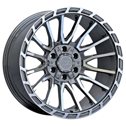 Evok EV601 Custom Wheel Gloss Gunmetal Machined Face & Ring