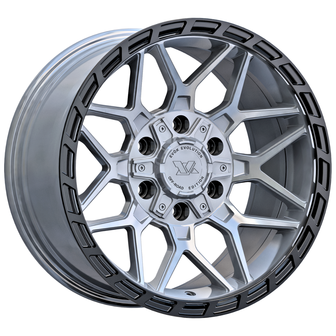 Evok EV602 Custom Wheel Gloss Gunmetal & Black Ring