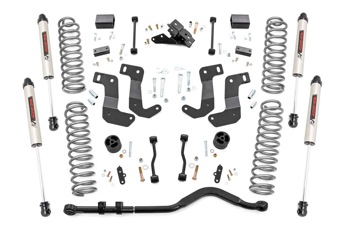 Rough Country 3.5 Inch Lift Kit | C/A Drop | Stage 1 | V2 | Jeep Wrangler Unlimited (18-23)