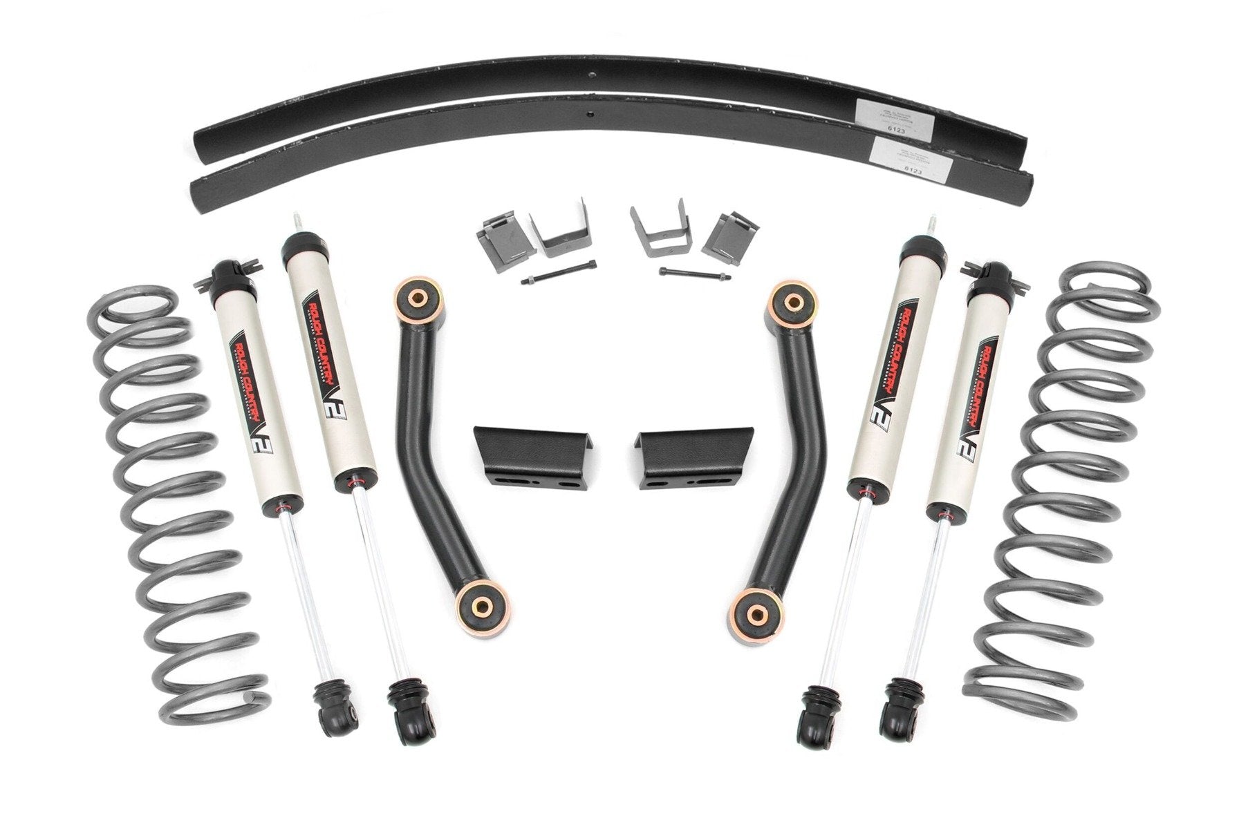 Rough Country 3 Inch Lift Kit | SII | RR AAL | V2 Shocks | Jeep Cherokee XJ 2WD/4WD (84-01)