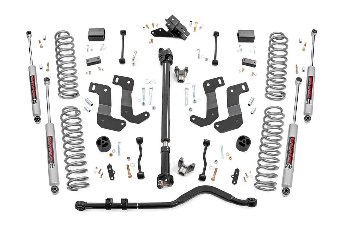 Rough Country 3.5 Inch Lift Kit | C/A Drop | FR D/S | Jeep Wrangler Unlimited 4WD (24-26)