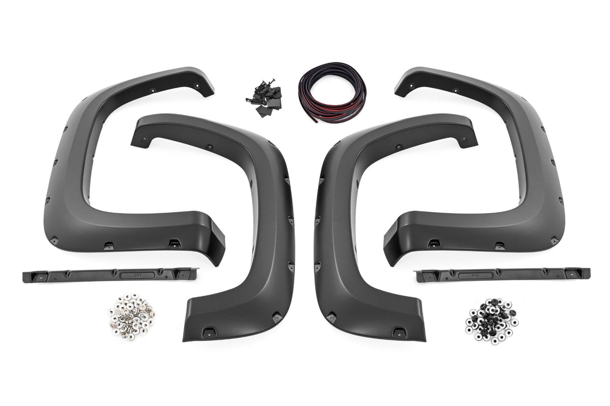 Rough Country Pocket Fender Flares | G6M Dark Ash | Chevy Silverado 2500 HD/3500 HD (20-26)