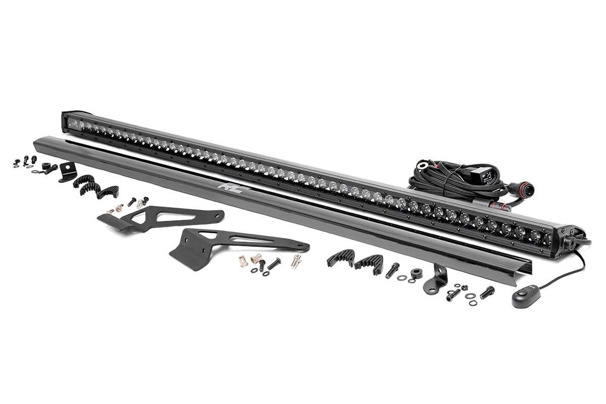 Rough Country LED Light | Windhshield | 50" Blk Single Row | Can-Am Defender HD 5/HD 8/HD 9/HD 10
