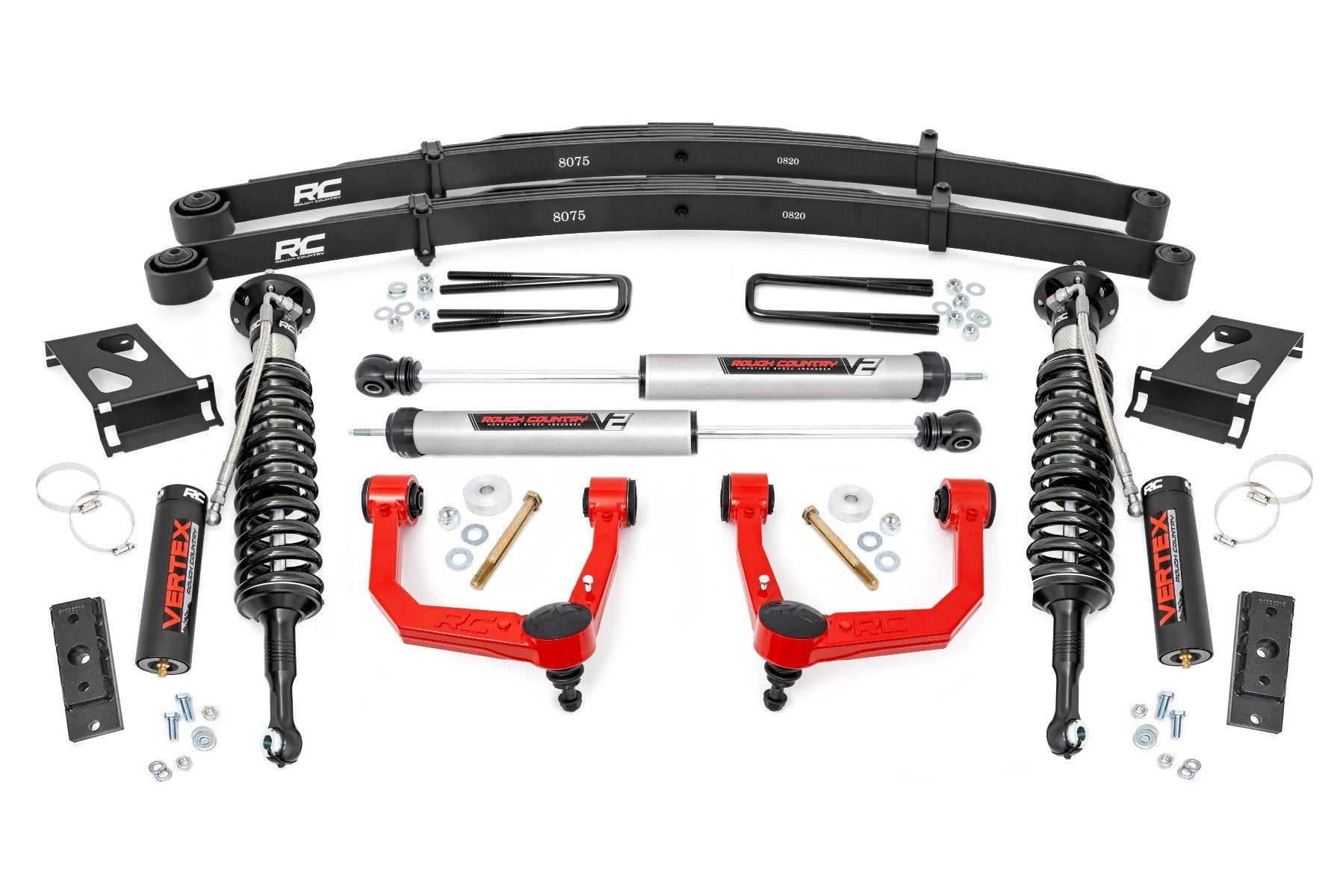 Rough Country 3.5 Inch Lift Kit | Red UCA | Vertex/V2 | Toyota Tacoma 2WD/4WD (2005-2023)