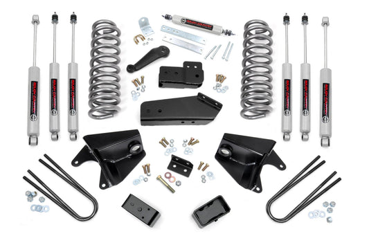 Rough Country 4 Inch Lift Kit | Quad Front Shocks | Rear Blocks | Ford F-150 4WD (80-96)