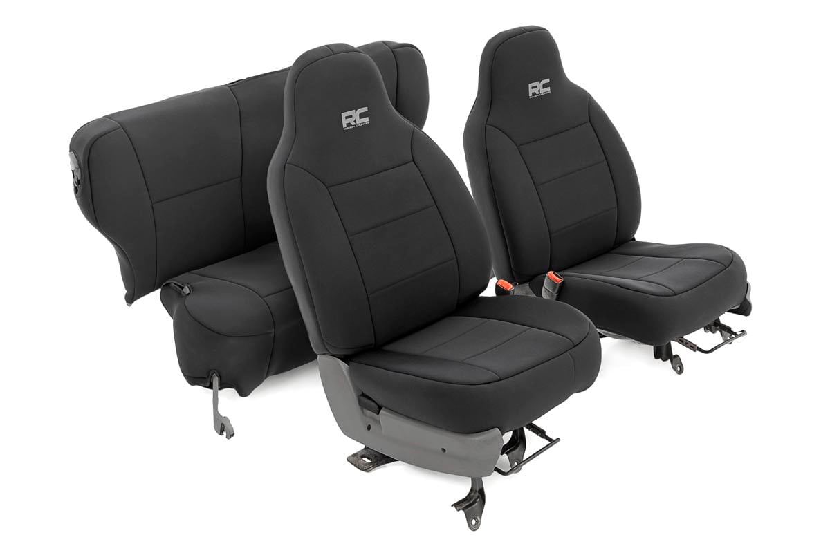 Rough Country Seat Covers | Non Detach Headrest FR and Rear | Jeep Cherokee XJ (84-96)