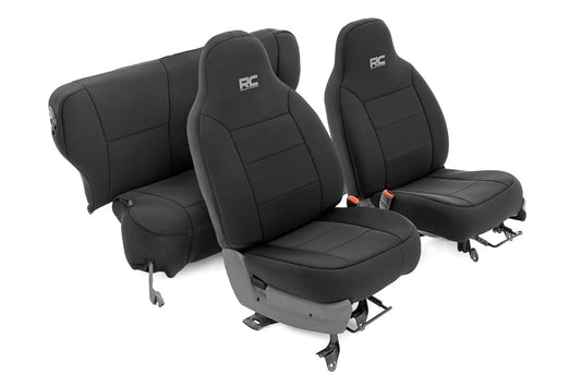 Rough Country Seat Covers | Non Detach Headrest FR and Rear | Jeep Cherokee XJ (84-96)