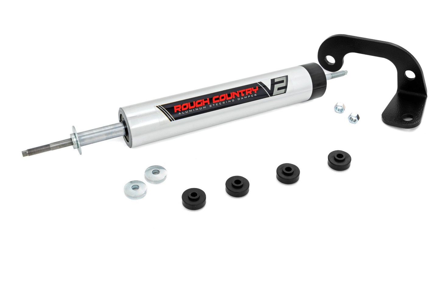 Rough Country V2 Steering Stabilizer | 8-lug Only | 6 Inch Lift | Chevy C2500/K2500 C3500/K3500 Truck (88-00)