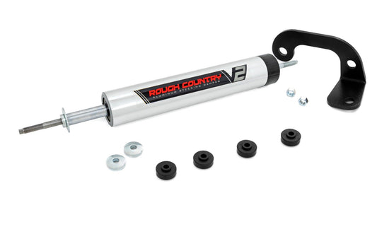 Rough Country V2 Steering Stabilizer | 8-lug Only | 6 Inch Lift | Chevy C2500/K2500 C3500/K3500 Truck (88-00)