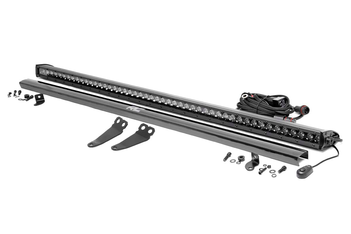 Rough Country LED Light Kit | Lower Windshield | 50" Black Single Row | Polaris General XP 4 1000