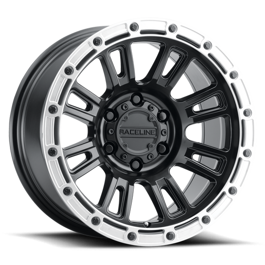 Raceline 956 Compass wheel Satin Black w/ Silver Ring