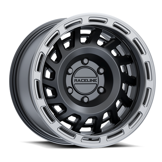Raceline 957 Halo wheel Satin Black w/ Silver Ring