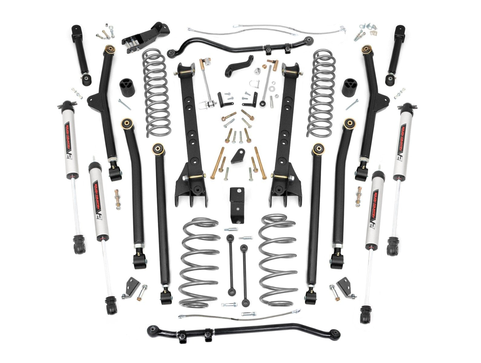 Rough Country 4 Inch Lift Kit | Long Arm | V2 | Jeep Wrangler TJ 4WD (1997-2006)