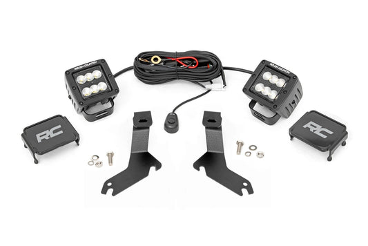 Rough Country LED Light Kit | Ditch Mount | 2" Black Pair | Flood | Chevy Silverado 1500 (99-06)/Tahoe (00-06)
