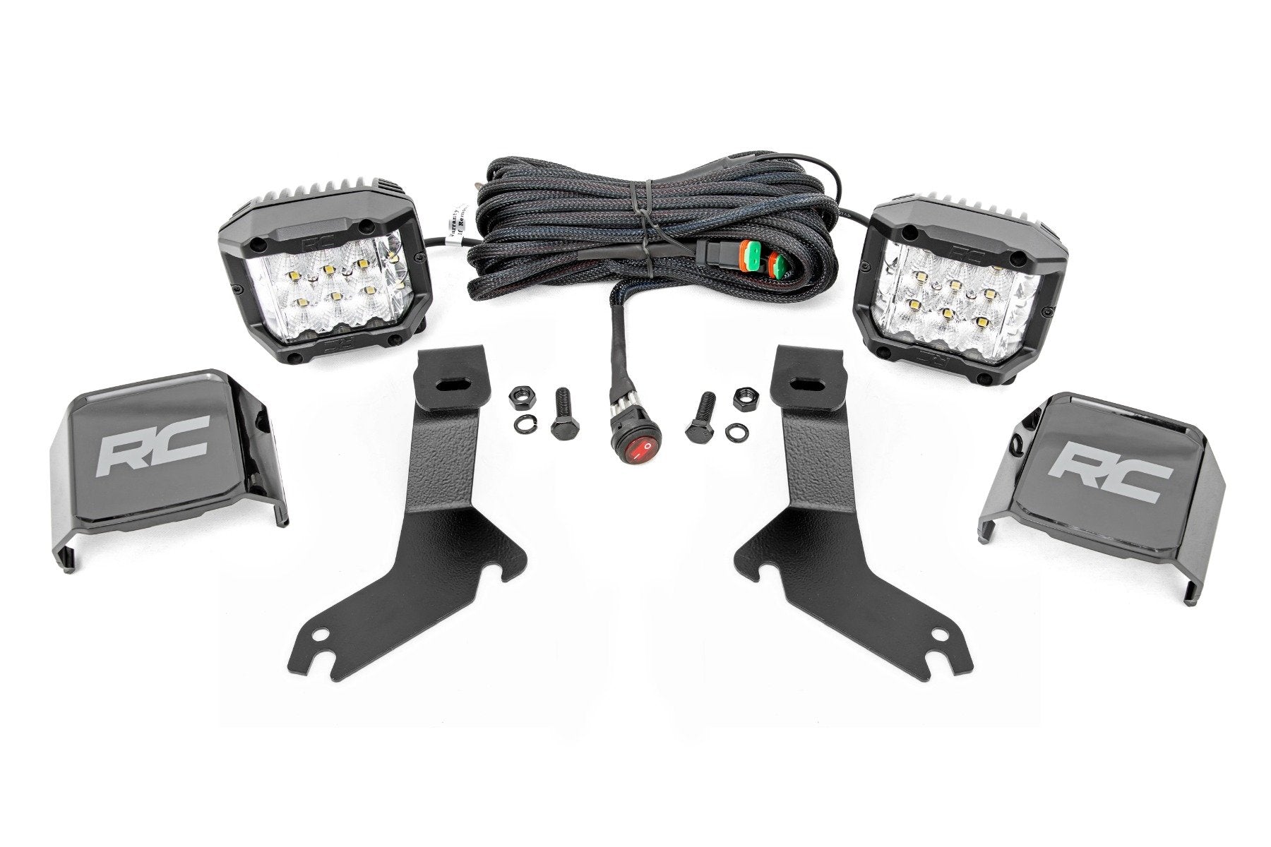 Rough Country LED Light Kit | Ditch Mount |  3" OSRAM | Wide | Chevy Silverado 1500 (99-06)/Tahoe (00-06)