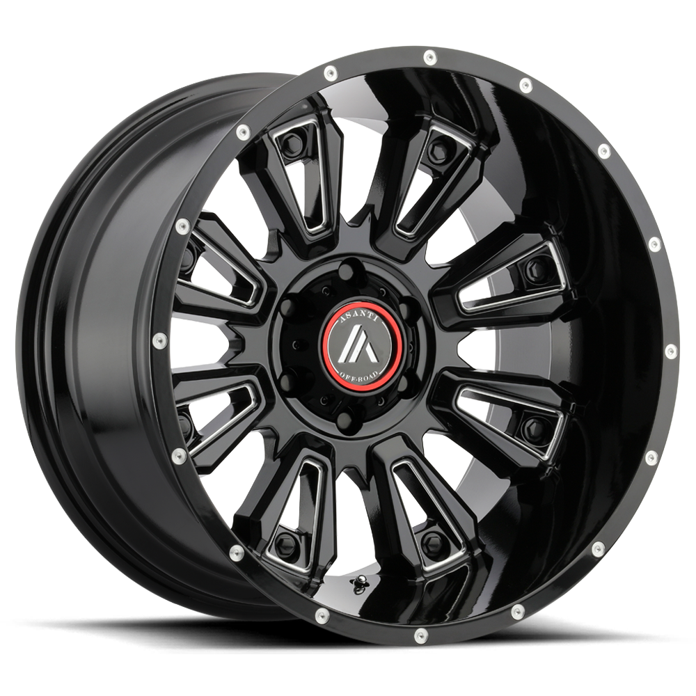 Asanti Off Road AB808 BLACKHAWK GLOSS BLACK MILLED