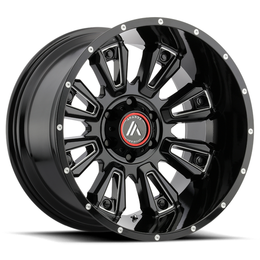 Asanti Off Road AB808 BLACKHAWK GLOSS BLACK MILLED