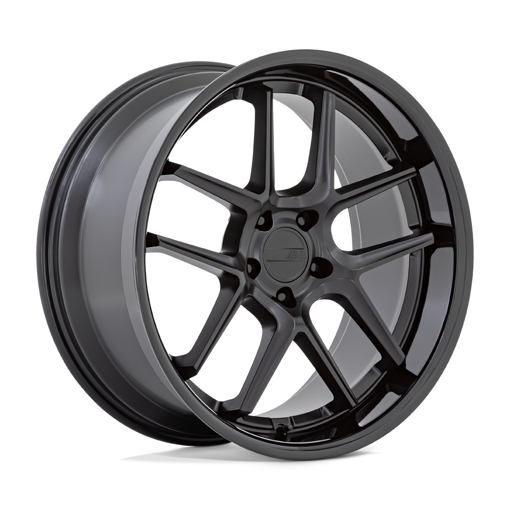 American Racing AR942 BISHOP MATTE BLACK WITH GLOSS BLACK LIP