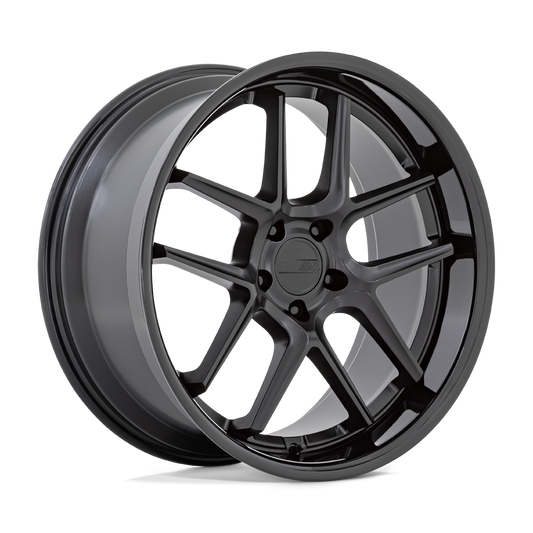 American Racing AR942 BISHOP MATTE BLACK WITH GLOSS BLACK LIP