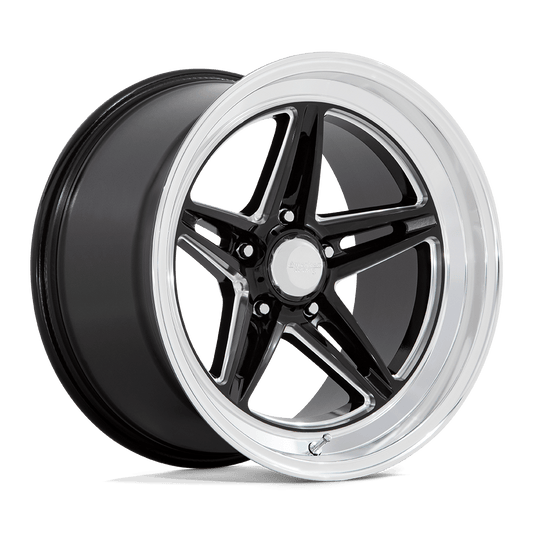 American Racing Vintage VN514 GROOVE GLOSS BLACK MILLED WITH DIAMOND CUT LIP