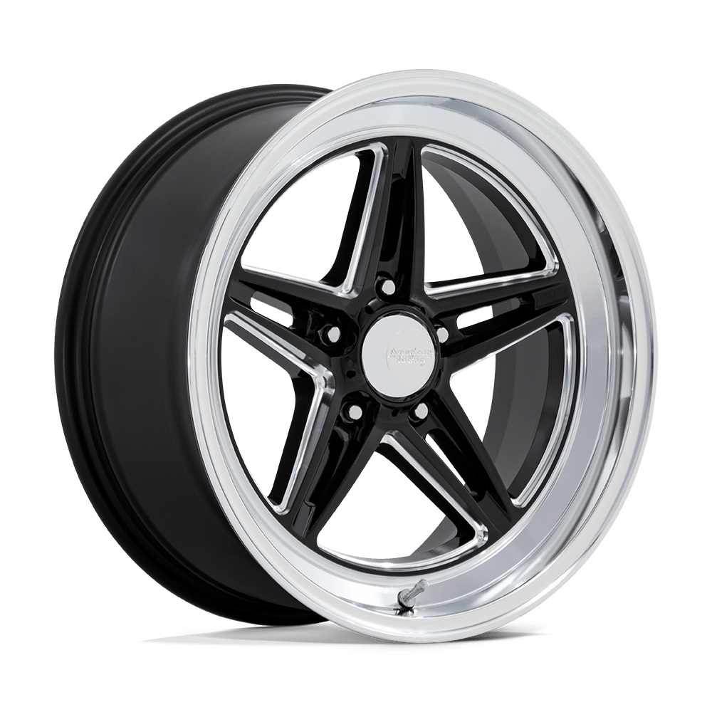American Racing Vintage VN514 GROOVE GLOSS BLACK MILLED WITH DIAMOND CUT LIP