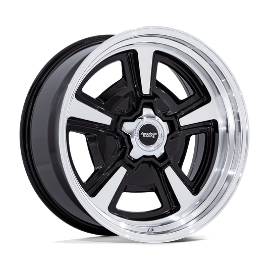 American Racing Vintage VN517 MARAUDER GLOSS BLACK MACHINED W/ DIAMOND CUT LIP