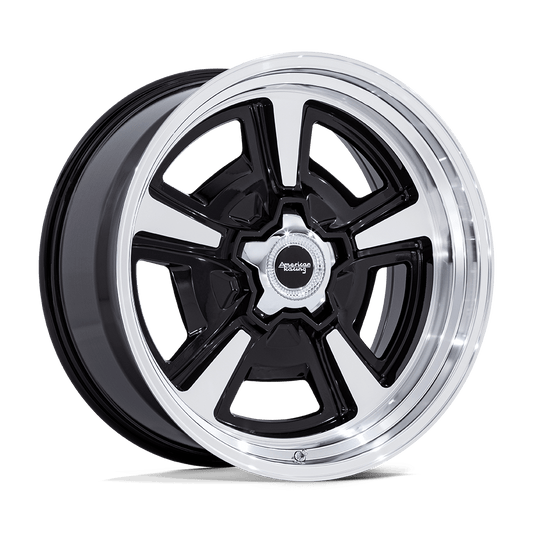 American Racing Vintage VN517 MARAUDER GLOSS BLACK MACHINED W/ DIAMOND CUT LIP