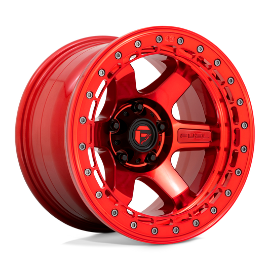 Fuel D123 BLOCK BEADLOCK CANDY RED WITH CANDY RED RING