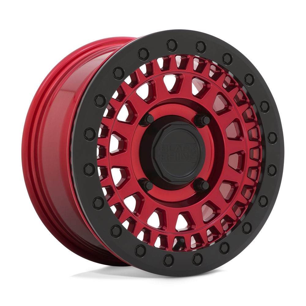Black Rhino Hard Alloys - UTV PARKER UTV BEADLOCK CANDY RED WITH BLACK BEAD RING