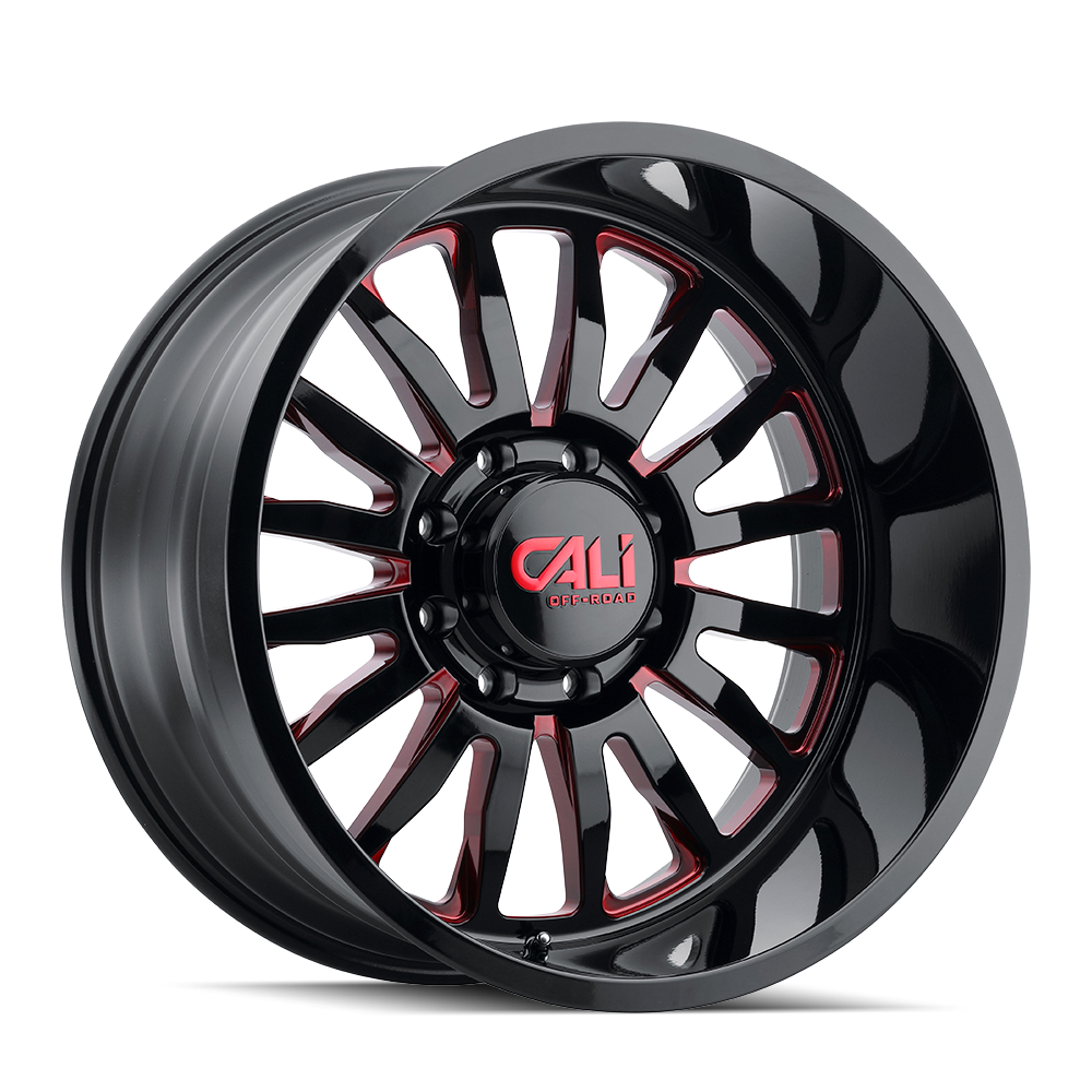 CALI OFF-ROAD SUMMIT GLOSS BLACK MILLED PRISM RED