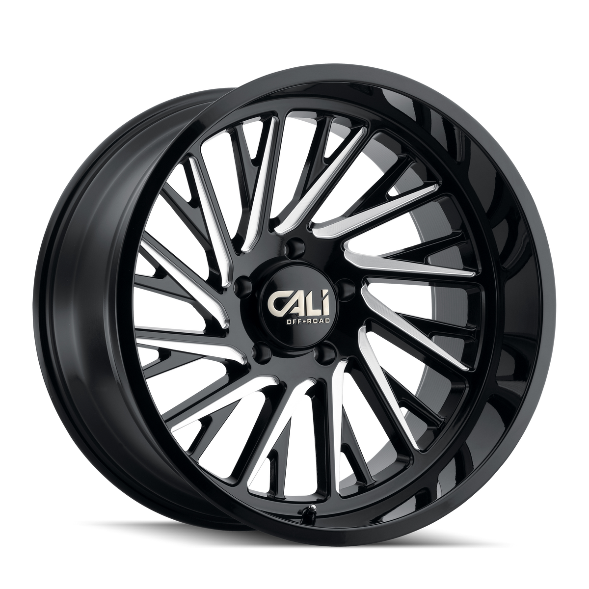 Cali Off-Road Purge 9114 Custom Wheel Gloss Black Milled Spokes