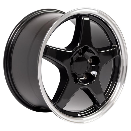 OE WHEELS CV01 17x9.5 5X120.65 56 BLACK WITH MACHINED LIP