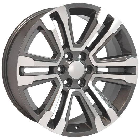 OE WHEELS CV44 22x9 6X139.7 24 HYPER BLACK MACHINED