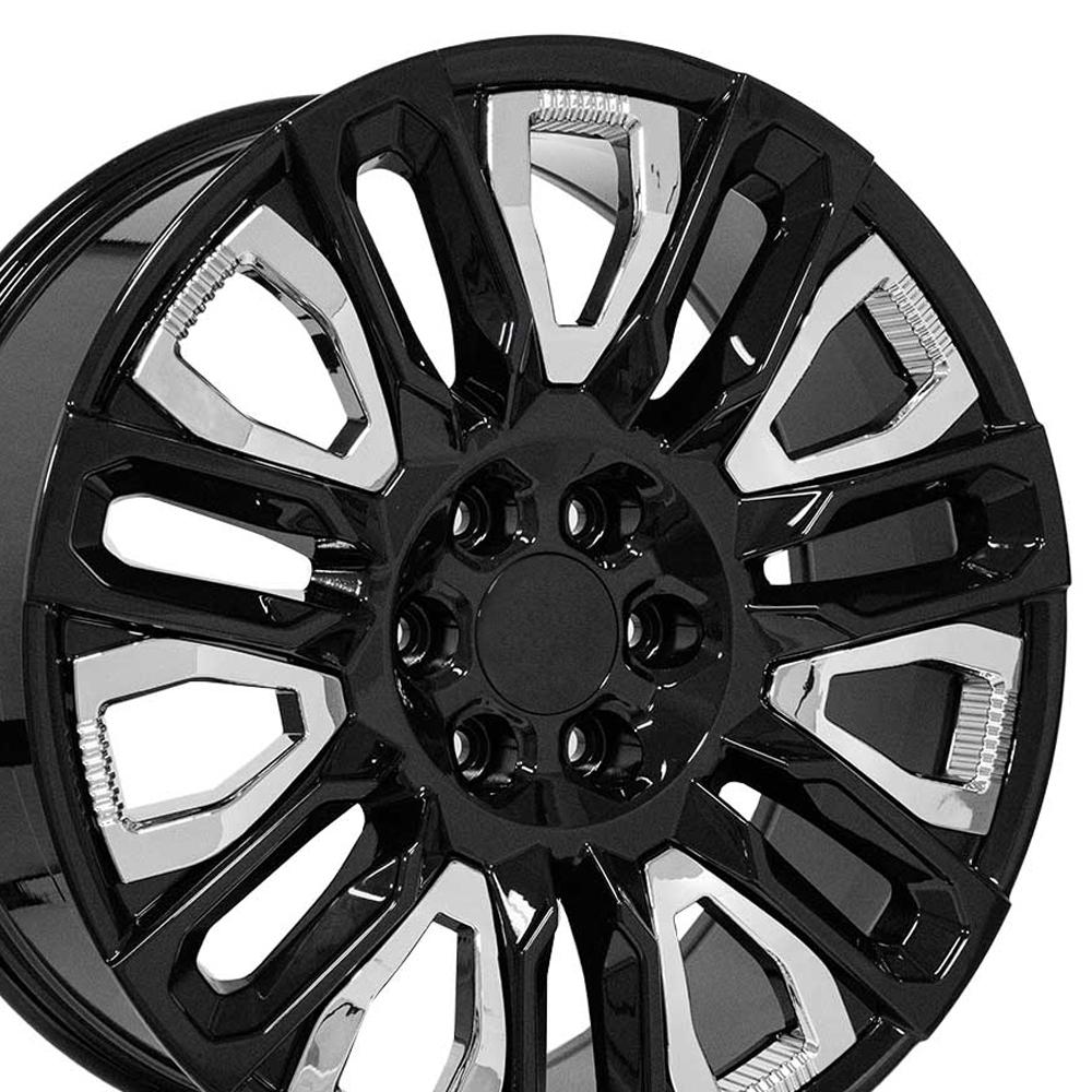 OE Wheels CV57 Wheel Gloss Black with Chrome Insert