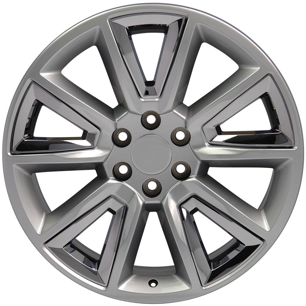 OE WHEELS CV73 20x8.5 6X139.7 24 HYPER BLACK WITH CHROME INSERT