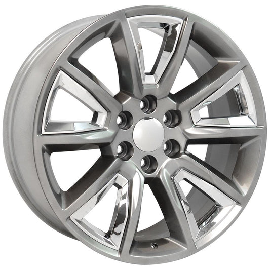 OE WHEELS CV73 22x9 6X139.7 24 HYPER BLACK WITH CHROME INSERT
